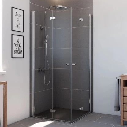 Breuer Eckeinstieg DrehfalttürElana Komfort Chrom Klarglas 80 X 80 Cm 3 Breuer Eckeinstieg DrehfalttürElana Komfort Chrom Klarglas 80 X 80 Cm