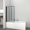 Sanotechnik Badewannenaufsatz Elite 1-tlg. Klarglas Alu-Schwarz 140 Cm X 80 Cm -Badezimmergeschäft 769136 4633 1