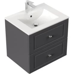 Posseik Badmöbel-Set Homeline H X B X T: 56 Cm X 62 Cm X 46,5 Cm Anthrazit