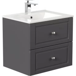 Posseik Badmöbel-Set Homeline H X B X T: 56 Cm X 62 Cm X 46,5 Cm Anthrazit -Badezimmergeschäft 770014 4873 3