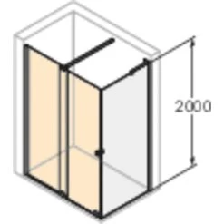 Hüppe Walk-In-Gleittür Xtensa Pure 1-tlg. F. Seg. BxH 120 X 200 Cm L Silber HG 8 -Badezimmergeschäft 774328 2438 HPUV1XT 20 2