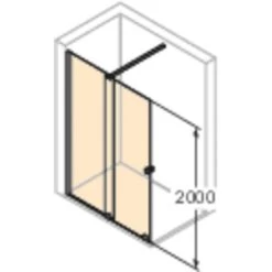 Hüppe Walk-In-Gleittür Xtensa Pure 1-tlg. F. Segm. BxH: 100 X 200 Cm R Silber HG -Badezimmergeschäft 774328 2438 HPUVL2XT 21 3