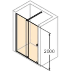 Hüppe Walk-In-Gleittür Xtensa Pure 1-tlg. F. Seg. BxH 120 X 200 Cm L Silber HG 8 -Badezimmergeschäft 774328 2438 HPUVL3XT 22 2