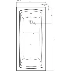 Sanotechnik Körperform-Badewanne Gala 170 Cm X 75 Cm Weiß 5 Sanotechnik Körperform-Badewanne Gala 170 Cm X 75 Cm Weiß -Badezimmergeschäft 776346 4633 Skizze