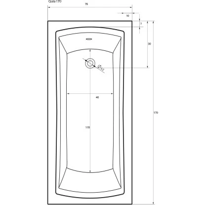 Sanotechnik Körperform-Badewanne Gala 170 Cm X 75 Cm Weiß 4 Sanotechnik Körperform-Badewanne Gala 170 Cm X 75 Cm Weiß – Bild 2
