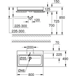Grohe Aufsatzwaschbecken Cube Keramik 80 Cm Alpinweiß Hahnloch Überl. PureGuard -Badezimmergeschäft 778996 4520 3