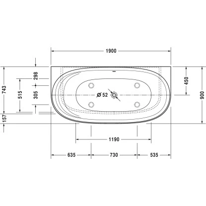 Duravit Badewanne Cape Cod 190 Cm X 90 Cm Vorwandversion Mit Rückenschräge Weiß 4 Duravit Badewanne Cape Cod 190 Cm X 90 Cm Vorwandversion Mit Rückenschräge Weiß – Bild 2