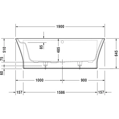 Duravit Badewanne Cape Cod 190 Cm X 90 Cm Vorwandversion Mit Rückenschräge Weiß 5 Duravit Badewanne Cape Cod 190 Cm X 90 Cm Vorwandversion Mit Rückenschräge Weiß – Bild 3