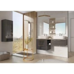 Maximus Waschbeckenunterschrank 80 Cm Stylo Anthrazit -Badezimmergeschäft 7 Stylo Anthrazit Ambiente 1