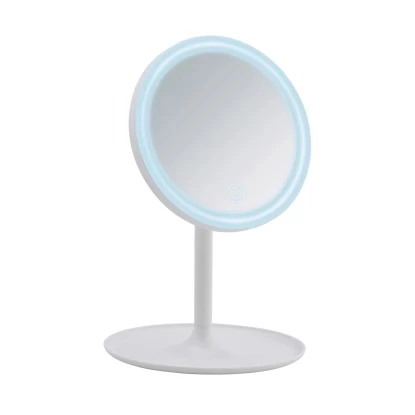 Wenko LED Kosmetik-Standspiegel Turro 16.5 X 16.5 Cm ø 18 Cm Kunststoff Weiß 4 Wenko LED Kosmetik-Standspiegel Turro 16.5 X 16.5 Cm ø 18 Cm Kunststoff Weiß – Bild 2