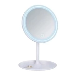 Wenko LED Kosmetik-Standspiegel Turro 16.5 X 16.5 Cm ø 18 Cm Kunststoff Weiß 10 Wenko LED Kosmetik-Standspiegel Turro 16.5 X 16.5 Cm ø 18 Cm Kunststoff Weiß -Badezimmergeschäft 80379 sb freisteller de 03