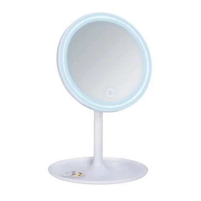 Wenko LED Kosmetik-Standspiegel Turro 16.5 X 16.5 Cm ø 18 Cm Kunststoff Weiß 5 Wenko LED Kosmetik-Standspiegel Turro 16.5 X 16.5 Cm ø 18 Cm Kunststoff Weiß – Bild 3
