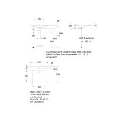Geberit Renova Waschbecken Comfort Barrierefrei 60 Cm Mit HL Und ÜL KeraTect 9 Geberit Renova Waschbecken Comfort Barrierefrei 60 Cm Mit HL Und ÜL KeraTect -Badezimmergeschäft 8237 print masszeichnung 5