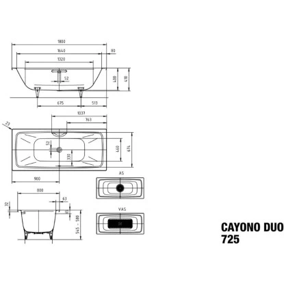 Kaldewei Rechteck-Badewanne Cayono Duo 180 Cm X 80 Cm Weiß 4 Kaldewei Rechteck-Badewanne Cayono Duo 180 Cm X 80 Cm Weiß – Bild 2