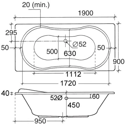 Badewanne Palma 190 Cm X 90 Cm 4 Badewanne Palma 190 Cm X 90 Cm – Bild 2