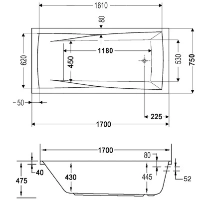 Badewanne Atlanta 170 Cm X 75 Cm 4 Badewanne Atlanta 170 Cm X 75 Cm – Bild 2
