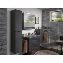 Fackelmann Midischank Luna 30,5 Cm Anthrazit Hochglanz -Badezimmergeschäft 87211 87212 87218 87217 10