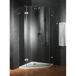 Schulte Fünfeckdusche Davita 4-teilig Echtglas Chrom -Badezimmergeschäft 883064 4081 1