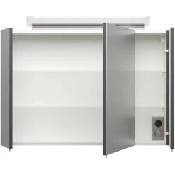 Posseik Spiegelschrank 90 Cm Anthrazit Seidenglanz -Badezimmergeschäft 8 4873 PSPS90CM1000104DE 3