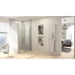 Hüppe Walk-In-Gleittür Xtensa Pure 1-tlg. F. Segm. BxH: 100 X 200 Cm R Silber HG -Badezimmergeschäft 900954 2438 XT0201069321