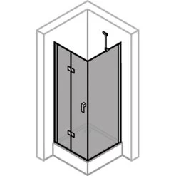 Hüppe 4-Eck-Schwingfalttür Design Pure BxH: 80 Cm X 200 Cm L Silber Hochglanz 1 -Badezimmergeschäft 902453 2438 HPUVL2MAI 21 1