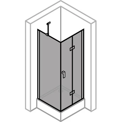 Hüppe 4-Eck-Schwingfalttür Design Pure BxH: 120 Cm X 190 Cm R Silber Matt 4 Hüppe 4-Eck-Schwingfalttür Design Pure BxH: 120 Cm X 190 Cm R Silber Matt – Bild 2