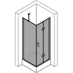 Hüppe 4-Eck-Schwingfalttür Design Pure BxH: 100 Cm X 200 Cm R Silber Matt -Badezimmergeschäft 902795 2438 HPUVR2MAI 21 6