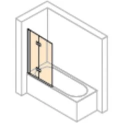 Hüppe Badewannen-Schwingfalttür Design Pure BxH: 100 Cm X 150 Cm L Silber HG -Badezimmergeschäft 905460 2438 HPUV8P23MDE 20