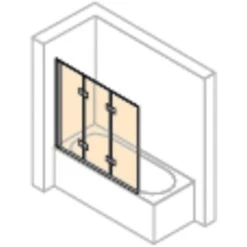 Hüppe Badewannenabtrennung Design Pure 3-tlg. BxH: 120 Cm X 150 Cm L Silber Matt -Badezimmergeschäft 905469 2438 HPUV8P65MDF 20