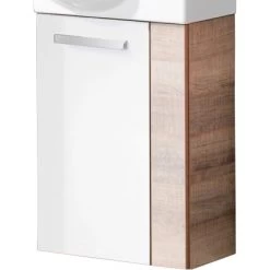 Fackelmann Waschbeckenunterschrank Gäste-WC A-Vero Eiche-Weiß