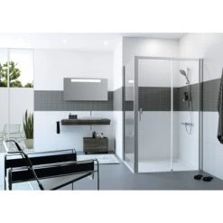 Hüppe Gleittür EasyEntry 1-tlg. Festes Segment BxH: 150 Cm X 200 Cm R Silber HG