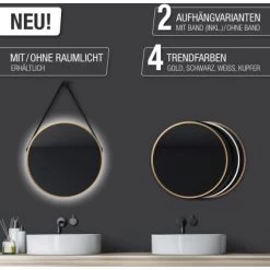 DSK Design LED-Lichtspiegel Silver Barbier Ø 50 Cm Gold Rund 21 DSK Design LED-Lichtspiegel Silver Barbier Ø 50 Cm Gold Rund -Badezimmergeschäft 931346 2963 10