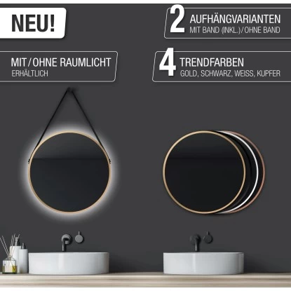 DSK Design LED-Lichtspiegel Silver Barbier Ø 50 Cm Gold Rund 12 DSK Design LED-Lichtspiegel Silver Barbier Ø 50 Cm Gold Rund – Bild 10