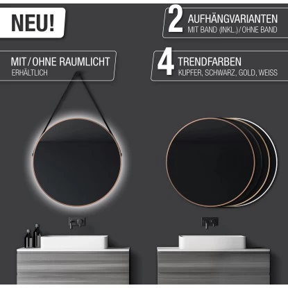 DSK Design LED-Lichtspiegel Silver Barbier Ø 50 Cm Kupfer Rund 11 DSK Design LED-Lichtspiegel Silver Barbier Ø 50 Cm Kupfer Rund – Bild 9