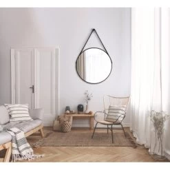 DSK Design Wandspiegel Silver Coiffeur Ø 80 Cm Schwarz Matt Rund -Badezimmergeschäft 931348 2963 4