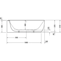 Duravit Eck-Badewanne Luv 185 Cm X 95 Cm Ecke Links Mit Nahtloser Verkleidung -Badezimmergeschäft 947130 4123 700431V