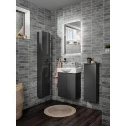 Fackelmann Mini-Waschtischunterschrank 55 Luna 52 Cm Anthrazit Hochglanz 5 Fackelmann Mini-Waschtischunterschrank 55 Luna 52 Cm Anthrazit Hochglanz -Badezimmergeschäft 9692732 3254 87206 2