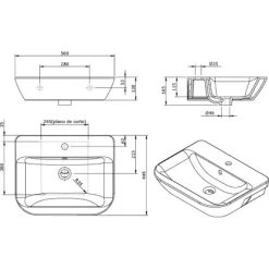 AquaSu Waschtisch Lenado 56 Cm Weiß 11 AquaSu Waschtisch Lenado 56 Cm Weiß -Badezimmergeschäft 971490 3711 5