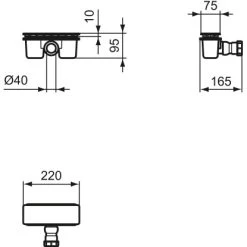Ideal Standard Ablaufgarnitur Ultra Flat New Schwarz -Badezimmergeschäft 9803271 3049 6