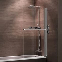 Schulte Badewannenfaltwand Komfort 1-tlg. 69,5 X 130 Cm Ohne Bohren Alu-Natur -Badezimmergeschäft 984573 2053 3