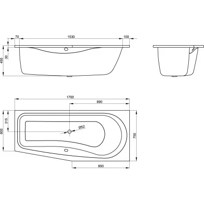 Bette Badewanne Luna Schräge Fußende Links 170 X 75 Cm Weiß 4 Bette Badewanne Luna Schräge Fußende Links 170 X 75 Cm Weiß – Bild 2