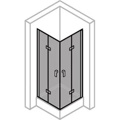 Hüppe 4-Eck-Schwingfalttür Design Pure BxH: 80 Cm X 200 Cm R Silber Matt 1 -Badezimmergeschäft obi 13