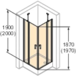 Hüppe Schwingtür Design Pure Festes Segment BxH: 90 Cm X 200 Cm Silber HG -Badezimmergeschäft obi 20