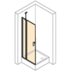 Hüppe Schwingtür Design Pure Festes Segment BxH: 98 Cm X 190 Cm Silber HG -Badezimmergeschäft obi 209