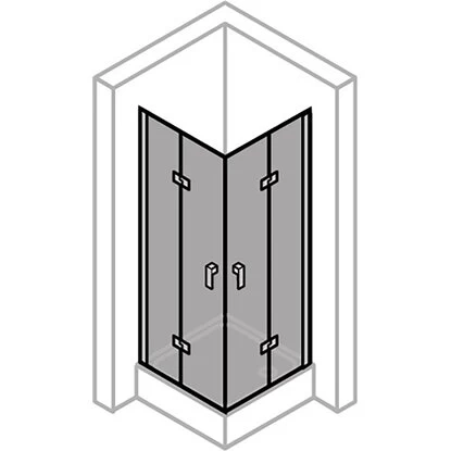 Hüppe 4-Eck-Schwingfalttür Design Pure BxH: 120 Cm X 190 Cm R Silber Matt 8 Hüppe 4-Eck-Schwingfalttür Design Pure BxH: 120 Cm X 190 Cm R Silber Matt – Bild 6