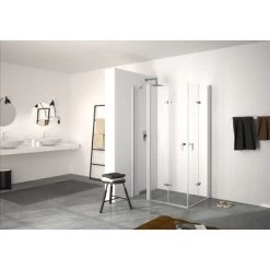 Hüppe Schwingfalttür Design Pure Festes Segment BxH: 170 Cm X 200 Cm R Silber HG -Badezimmergeschäft obi 238