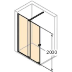 Hüppe Walk-In-Gleittür Xtensa Pure 1-tlg. F. Segm. BxH: 100 X 200 Cm R Silber HG -Badezimmergeschäft obi 241