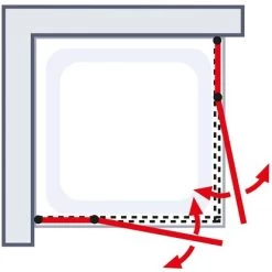 Schulte ExpressPlus Eckeinstieg AlexaStyle2.0 Alu-Natur Klar Hell 75x80cm -Badezimmergeschäft obi 278