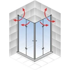 Schulte 4-tlg. Eckeinstieg Drehtür AlexaStyale 2.0 Alu-Natur BxTxH 90x90x192 Cm -Badezimmergeschäft obi 279