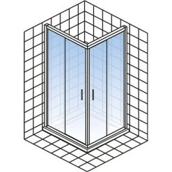 Schulte ExpressPlus Eckeinstieg Kristall/Trend Chromoptik Klar Hell 80x90cm -Badezimmergeschäft obi 290
